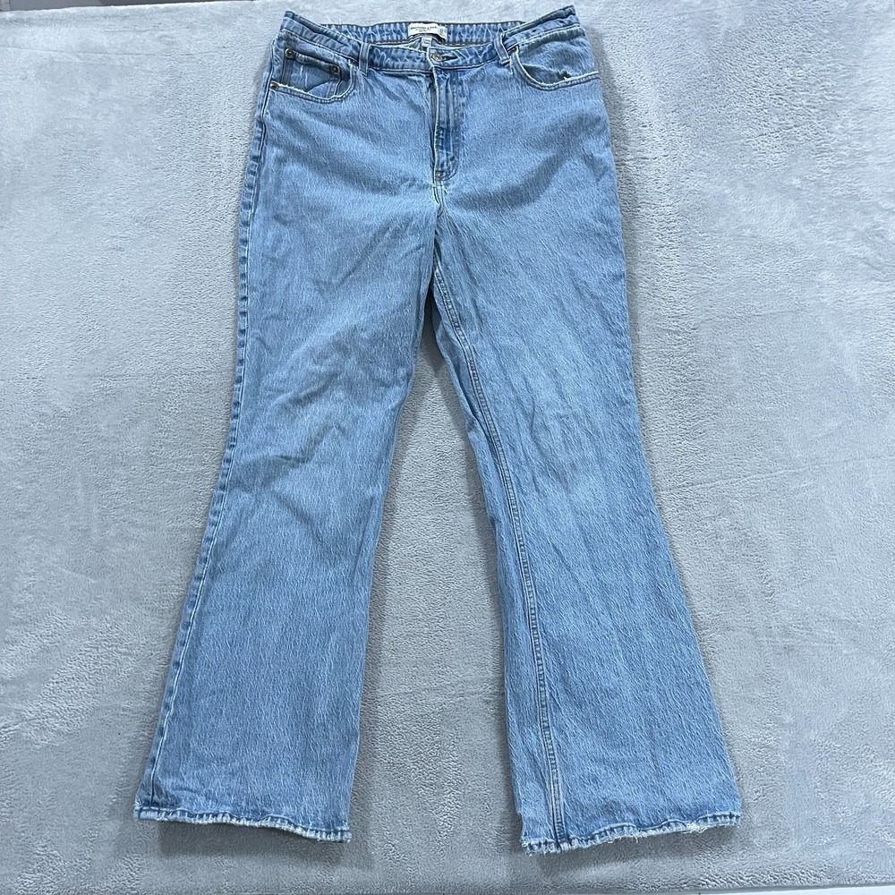 Abercrombie & Fitch Jeans 33 16L Curve Love High Rise Vintage Flare Distressed